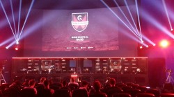 Countdown before the event started. Fancy lighting inside of the cinema.