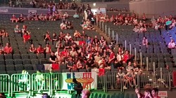 A group of French fans sat in the back right seating, cheering on EnVyUs who at the time had a French line-up.