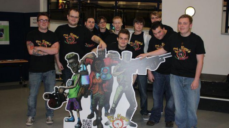 A team photo of the developers behind Dr. Necro's Time of Death.