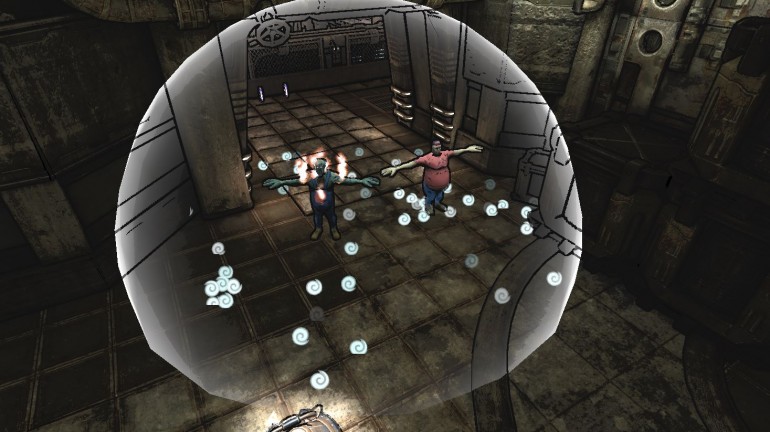 A picture of the in-game level taken from the Unreal Development Kit editor.