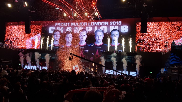 Celebratory post-match graphic of the Faceit Major 2018 champions, Astralis.