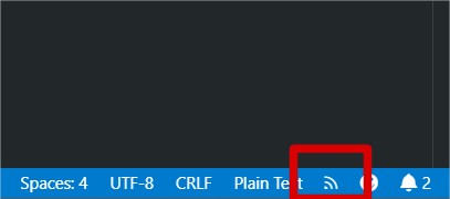 Remote VSCode Status Indicator You should notice this little icon in your status bar for Visual Studio Code once you have successfully established a connection with the target machine over SSH.